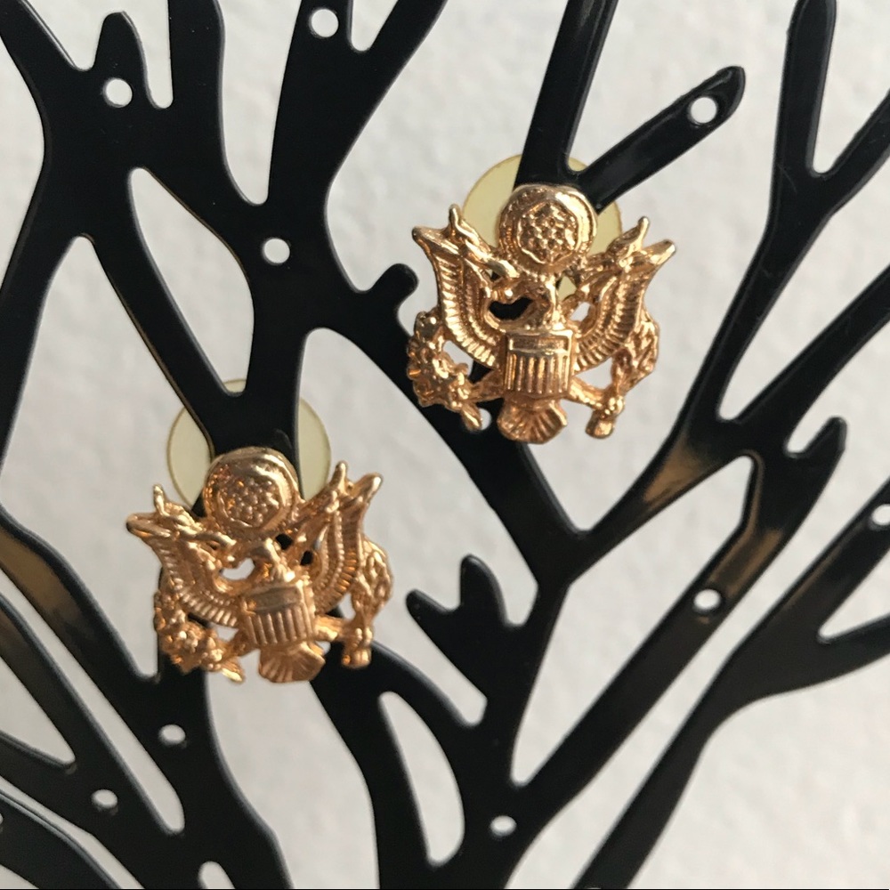 80’s Retro Patriotic Gold Hardware Earrings